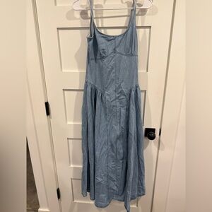 Topshop Light Blue Denim Midi Dress